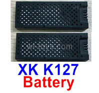 Wltoys XK K127 RC Battery Pack Parts.K127.0010.2pcs.3.7V 400mAh 20C Lipo Battery.XK EAGLE K127 RC Helicopter Replacement Accessories.